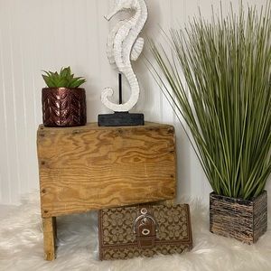 Coach Signature Bifold Wallet With Checkbook